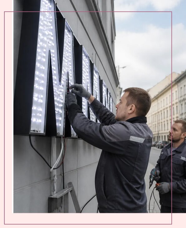 Изготовление и монтаж светодиодных LED вывесок в Хабаровске