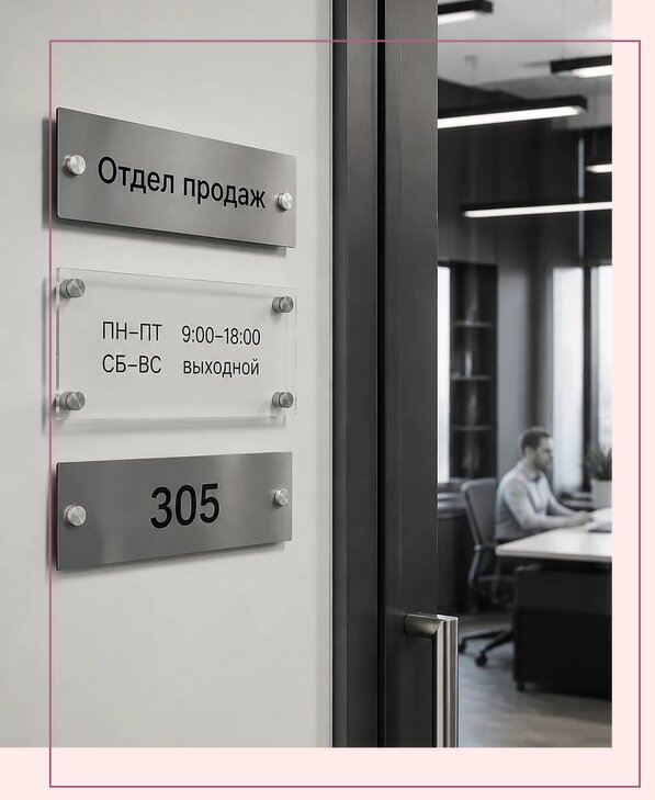 Офисные таблички на дверь в Хабаровске по цене от 5041 р. | Аванза-Хбр